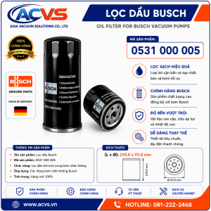 Lọc dầu Busch 0531 000 005 - Ảnh 1