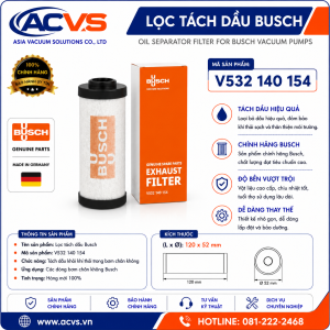 Lọc Tách Dầu Busch V532 140 154 - Ảnh 3