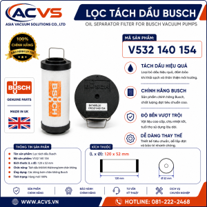 Lọc Tách Dầu Busch V532 140 154 - Ảnh 5