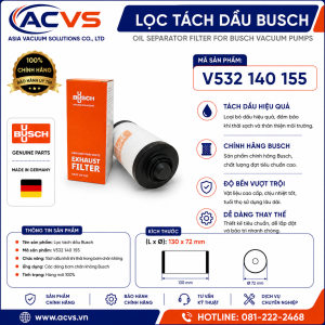 Lọc Tách Dầu Busch V532 140 155 - Ảnh 5
