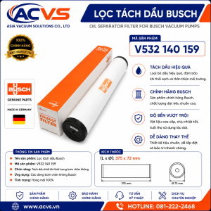 Lọc Tách Dầu Busch V532 140 159