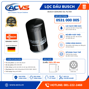 Lọc dầu Busch 0531 000 005