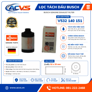 Lọc tách dầu Busch V532 140 151