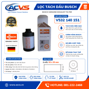Lọc tách dầu Busch V532 140 151 - Ảnh 3