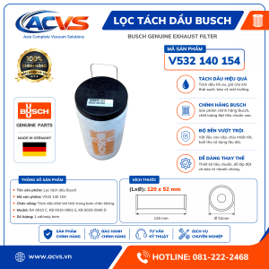 Lọc tách dầu Busch V532 140 154 - Ảnh 4