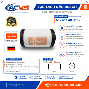 Lọc tách dầu Busch V532 140 155 - Ảnh 3