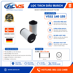 Lọc tách dầu Busch V532 140 155 - Ảnh 4