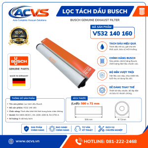 Lọc tách dầu Busch V532 140 160 - Ảnh 3
