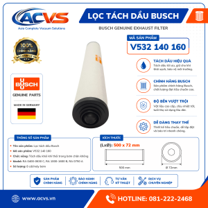 Lọc tách dầu Busch V532 140 160 - Ảnh 4