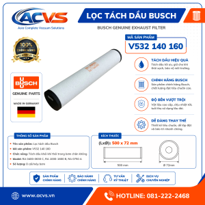 Lọc tách dầu Busch V532 140 160 - Ảnh 5