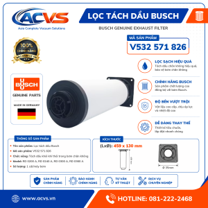 Lọc tách dầu Busch V532 571 826 - Ảnh 5